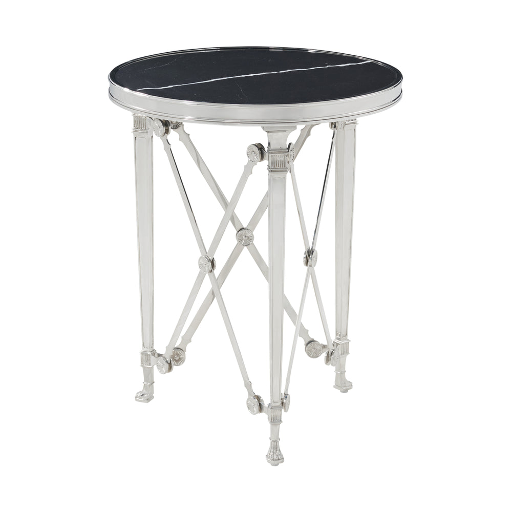 Side Tables Spencer London Small Round Nickel Side Table