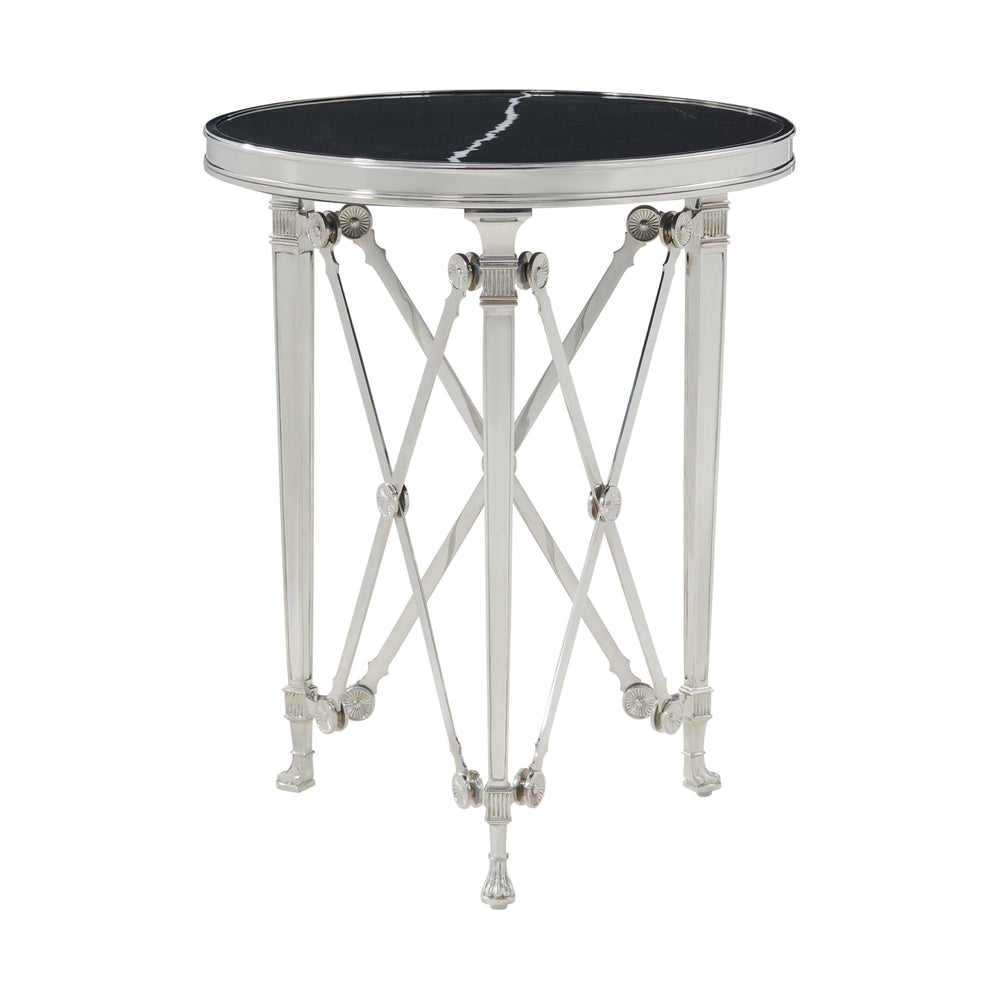 Side Tables Spencer London Small Round Nickel Side Table