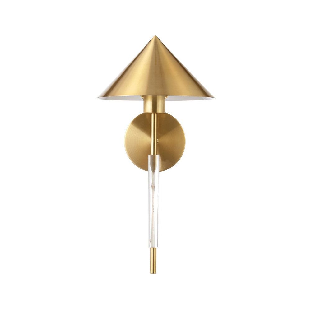 Wall Lighting Talon - Sconce With Acrylic Pole And Triangular Metal Shade In Antique Brass