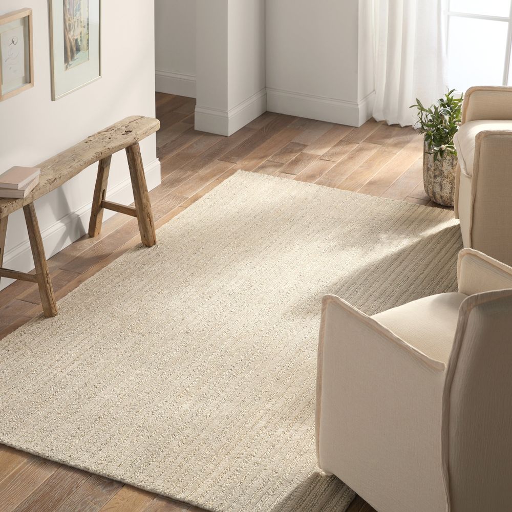 Saira Handmade Striped Ivory/ Beige Runner Rug (3'X8')