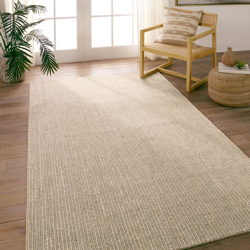 Skandi Handmade Striped Gray/ Tan Runner Rug (3'X8')