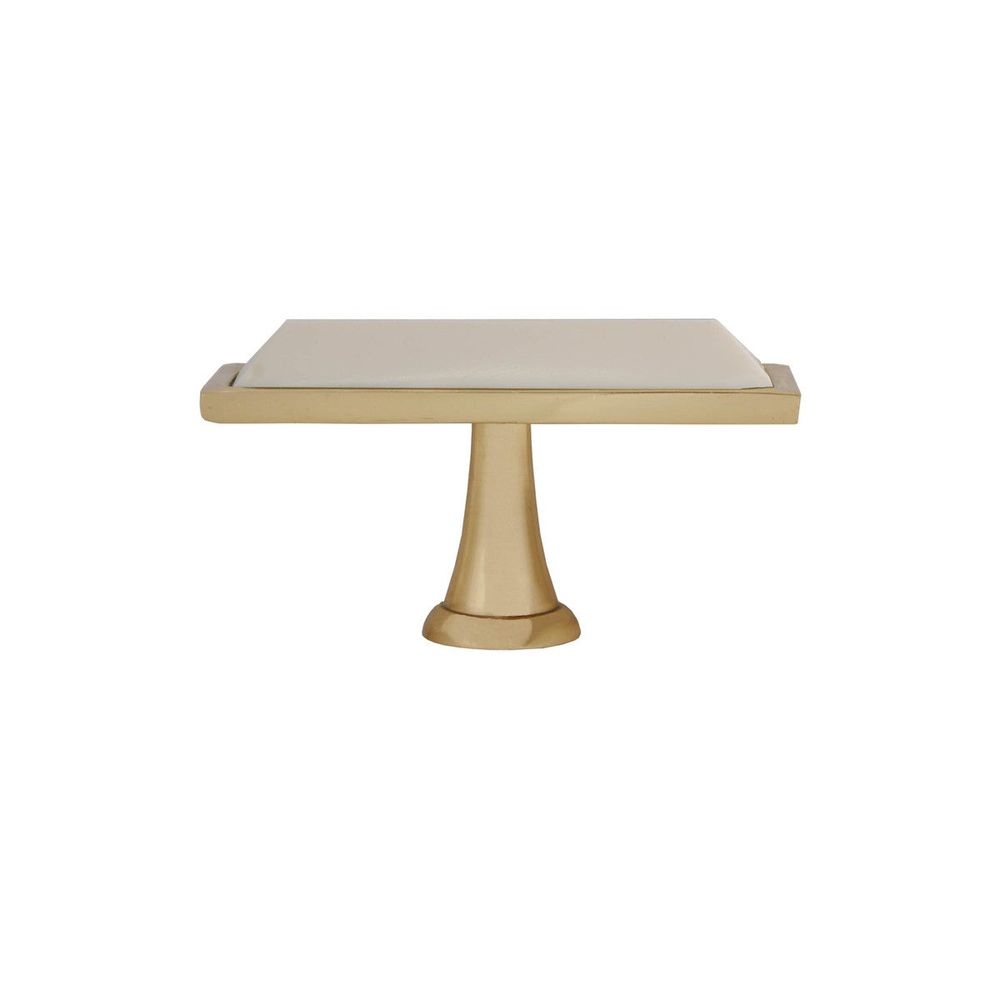 Hardware Trent - Large Brass Rectangle Knob With Inset Resin In Cream