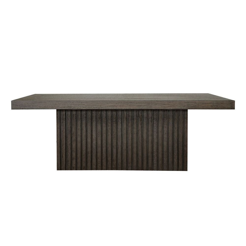 Coffee Tables Tyson - Slatted Pedestal Base Coffee Table In Dark Espresso Oak