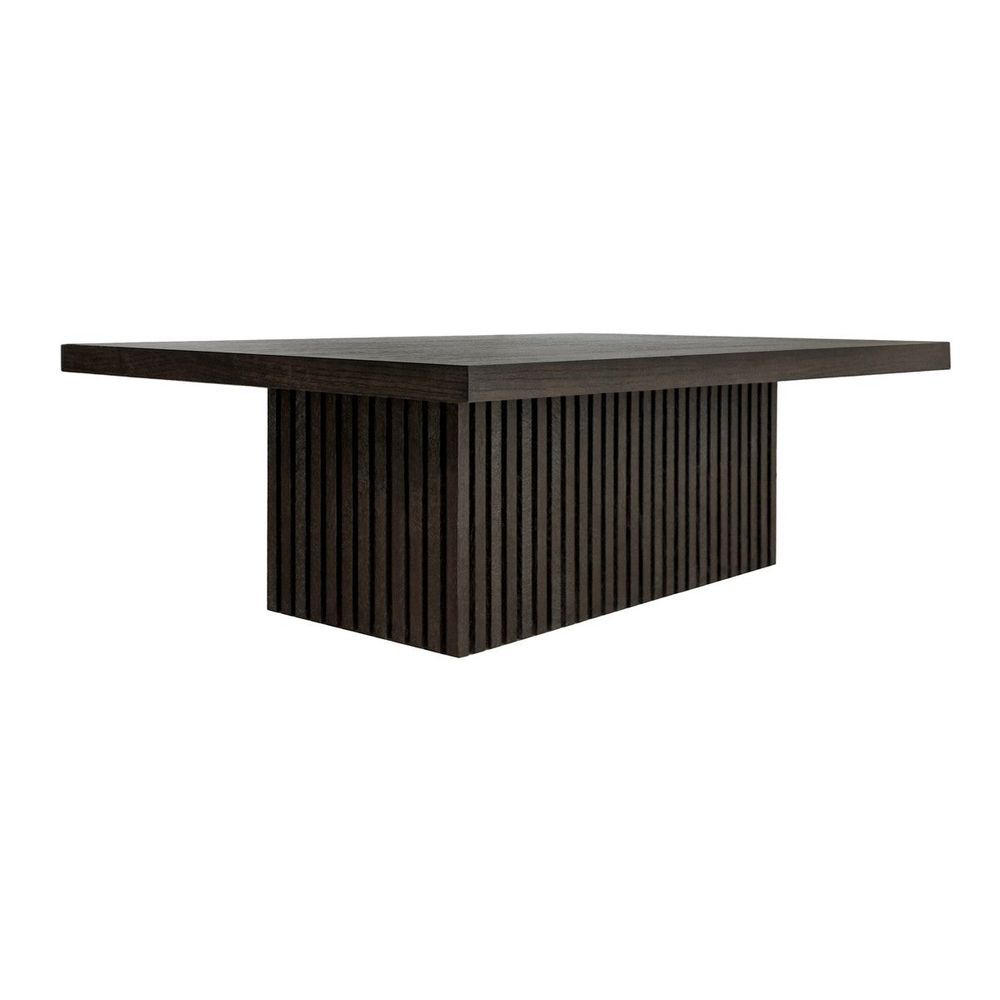 Coffee Tables Tyson - Slatted Pedestal Base Coffee Table In Dark Espresso Oak