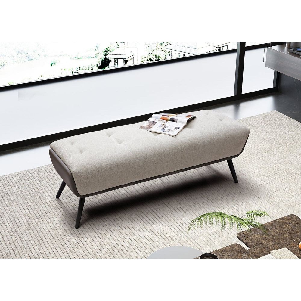 Teddy Bench-Whiteline Modern Living-WHITELINE-BN1846-BEI-Benches-1-France and Son