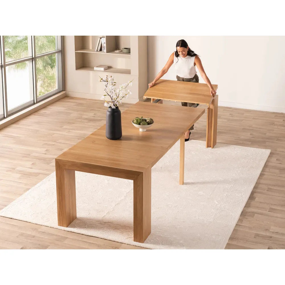 Alternate view of The Transformer Table, featuring solid wood, oak, and extendable dining table.