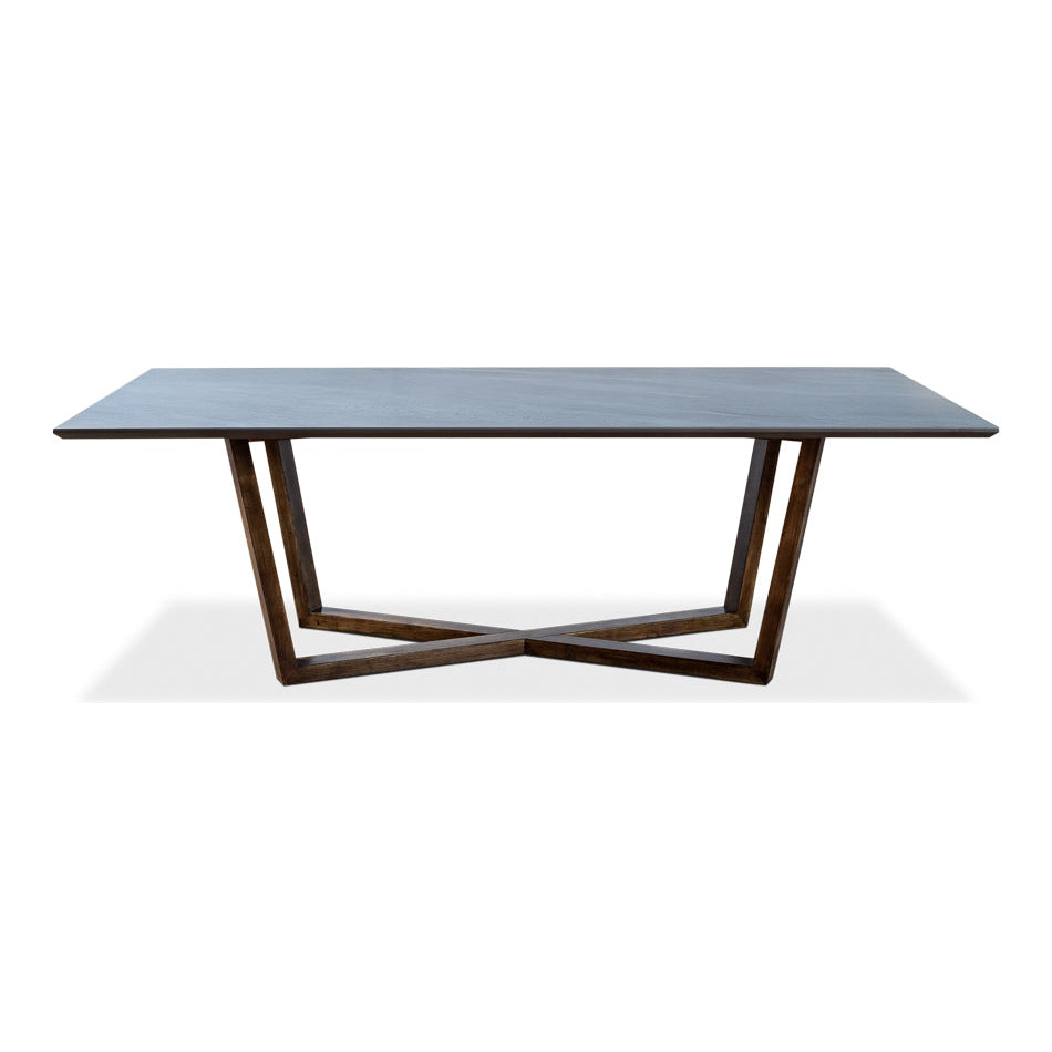 Double Pedestal Dining Table-SARREID-SARREID-U198-AS-Dining Tables-1-France and Son