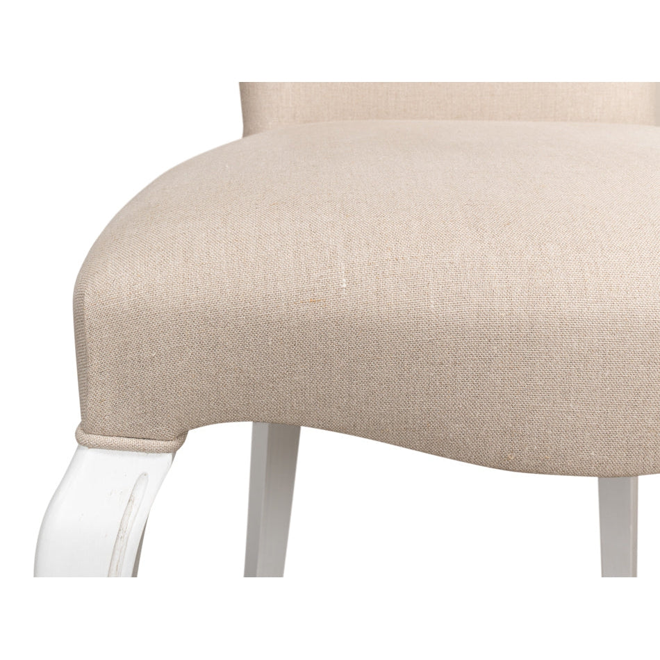 Cortina White with Linen Flax side Chair-SARREID-SARREID-U230-08F01-Dining Chairs-3-France and Son