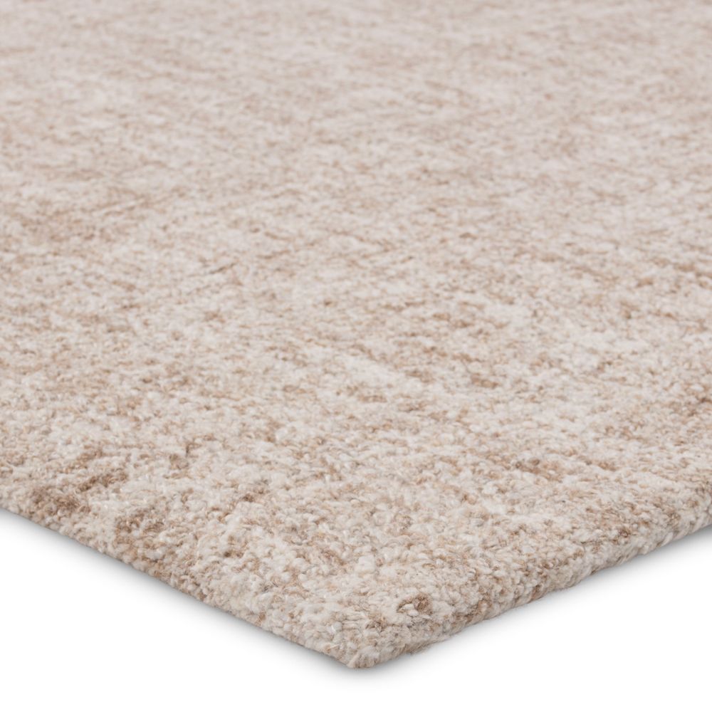 Tiberian Handmade Solid Cream/Light Gray Runner Rug (3'X8')