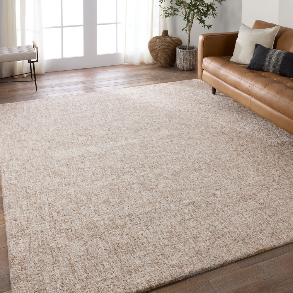Tiberian Handmade Solid Cream/Light Gray Runner Rug (3'X8')