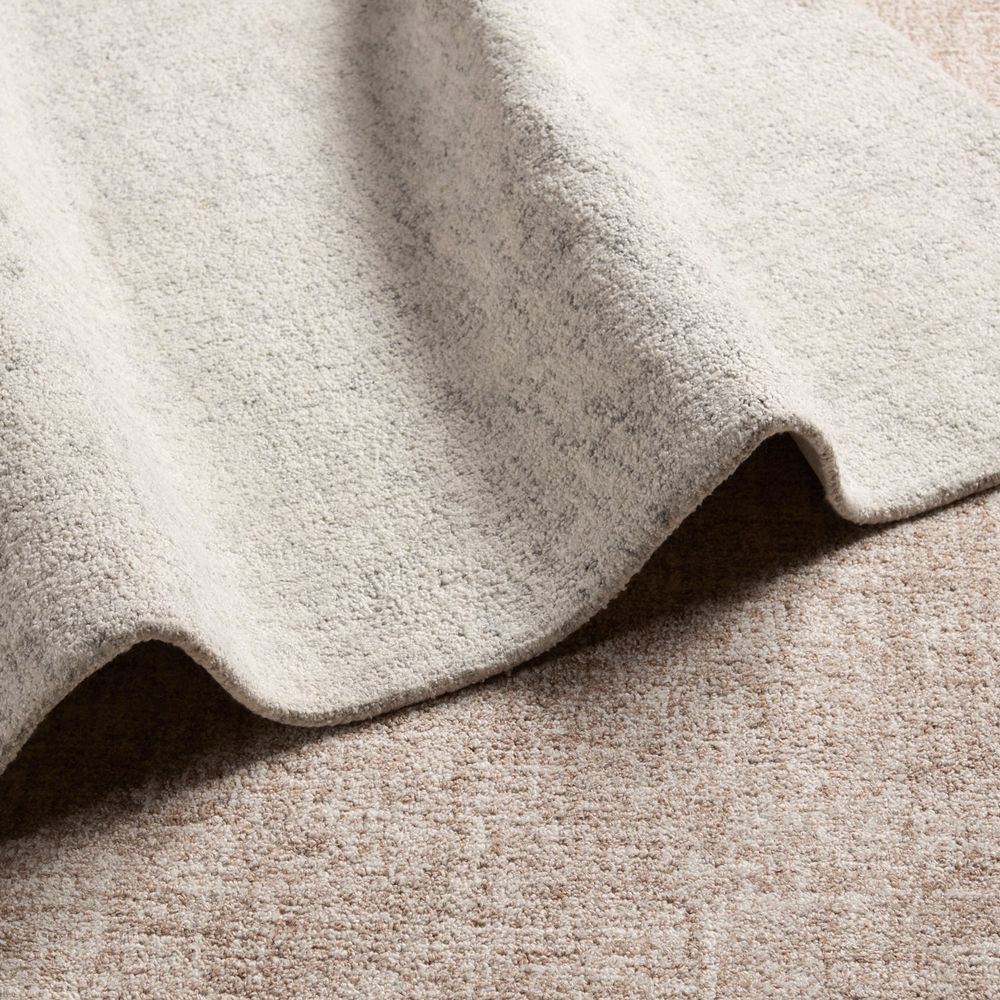 Tiberian Handmade Solid Cream/Light Gray Runner Rug (3'X8')