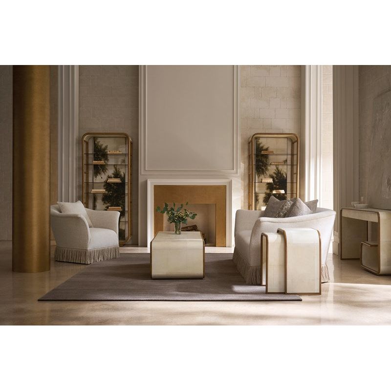 Side Tables Sinatra Nesting Tables - Off White, Brown, Gold