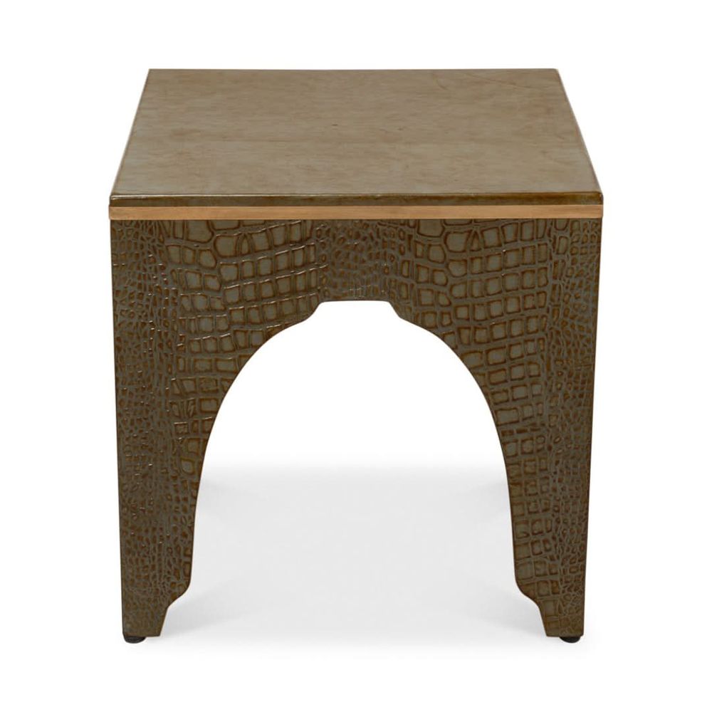 Stools & Ottomans Croco Embossed Leather Stool
