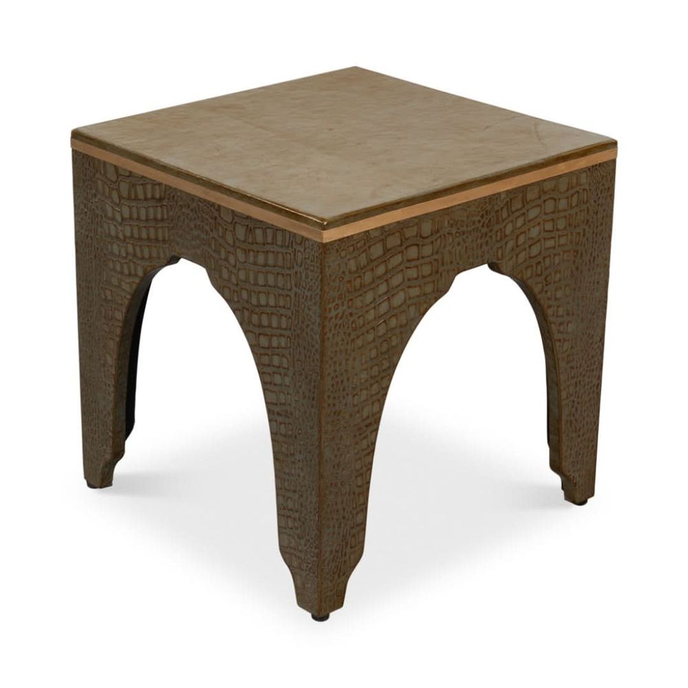 Stools & Ottomans Croco Embossed Leather Stool