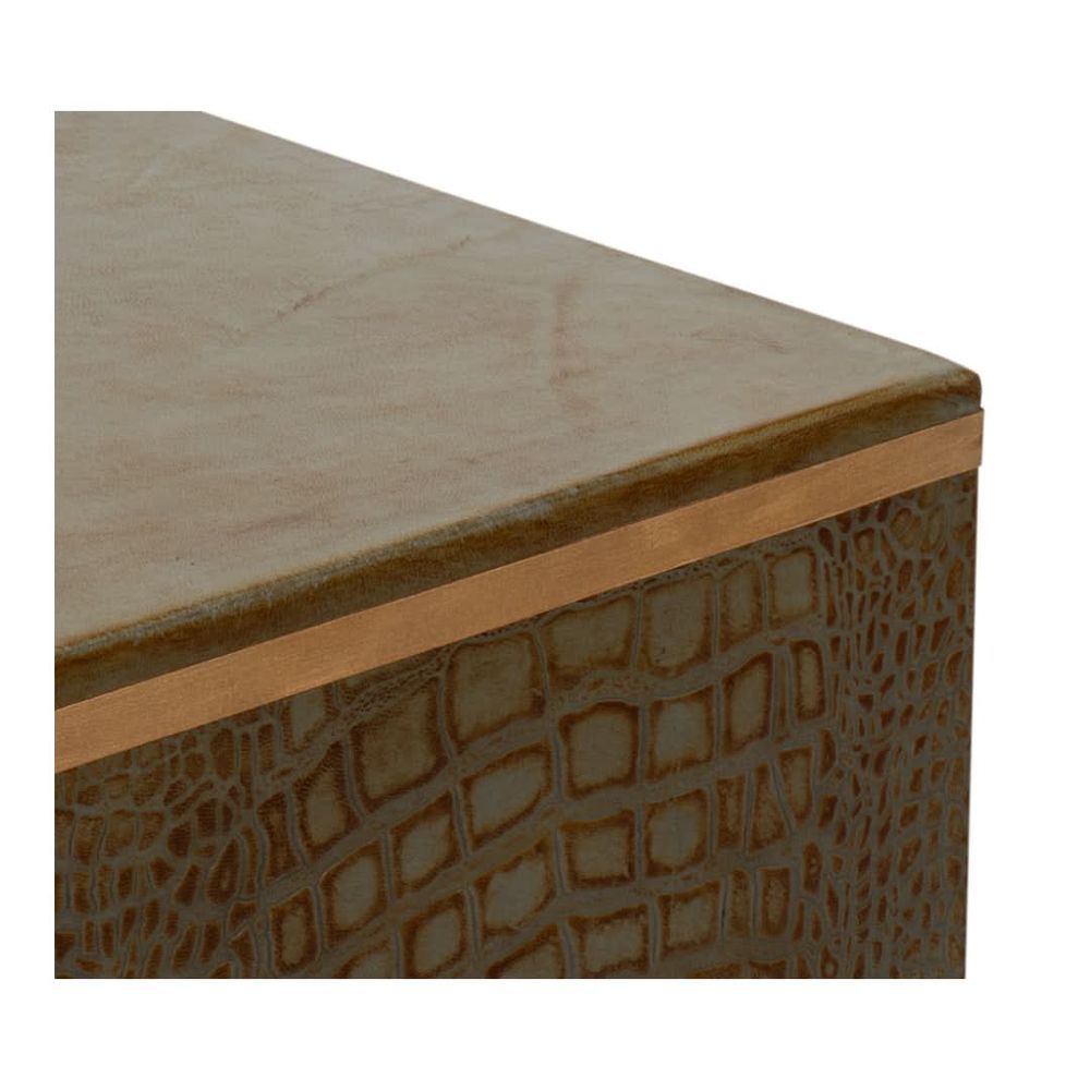 Croco Embossed Leather Stool