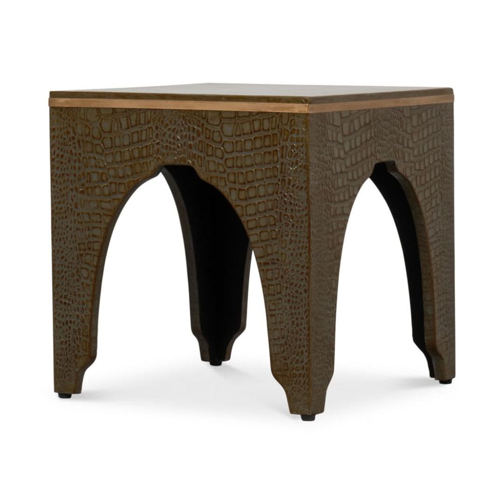 Stools & Ottomans Croco Embossed Leather Stool