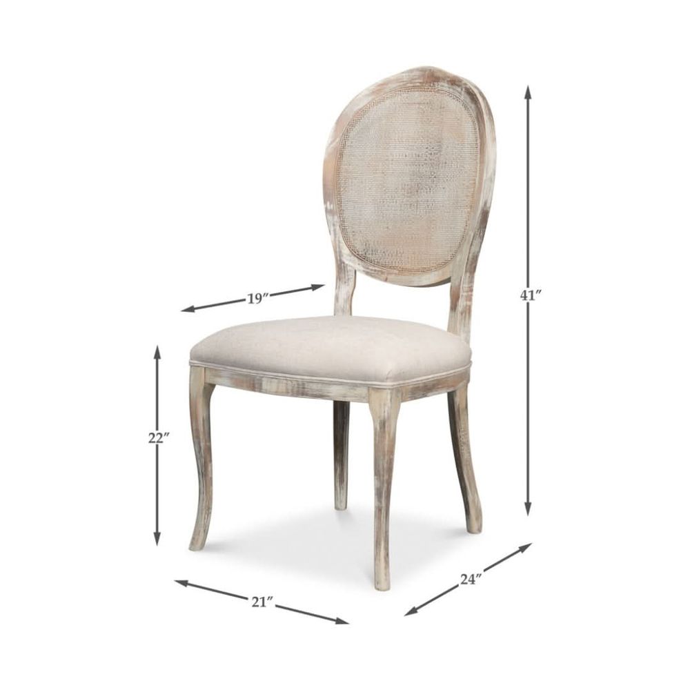 Oval Cane Back Side Chair - Set of 2
