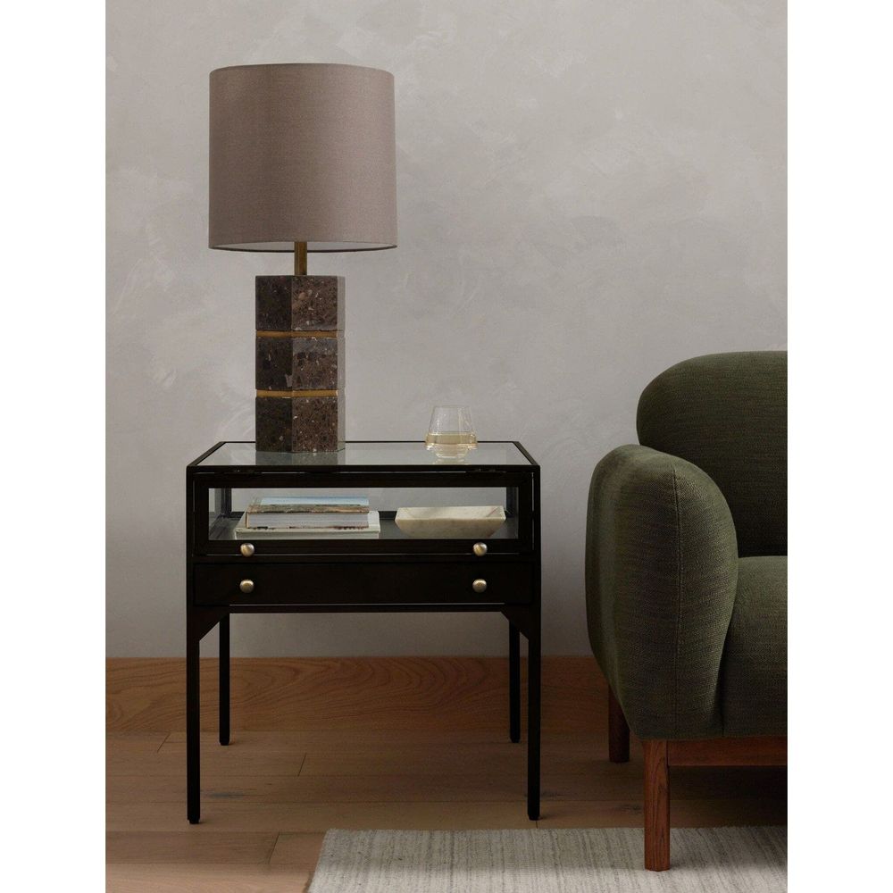 Augustus End Table - Tempered Glass