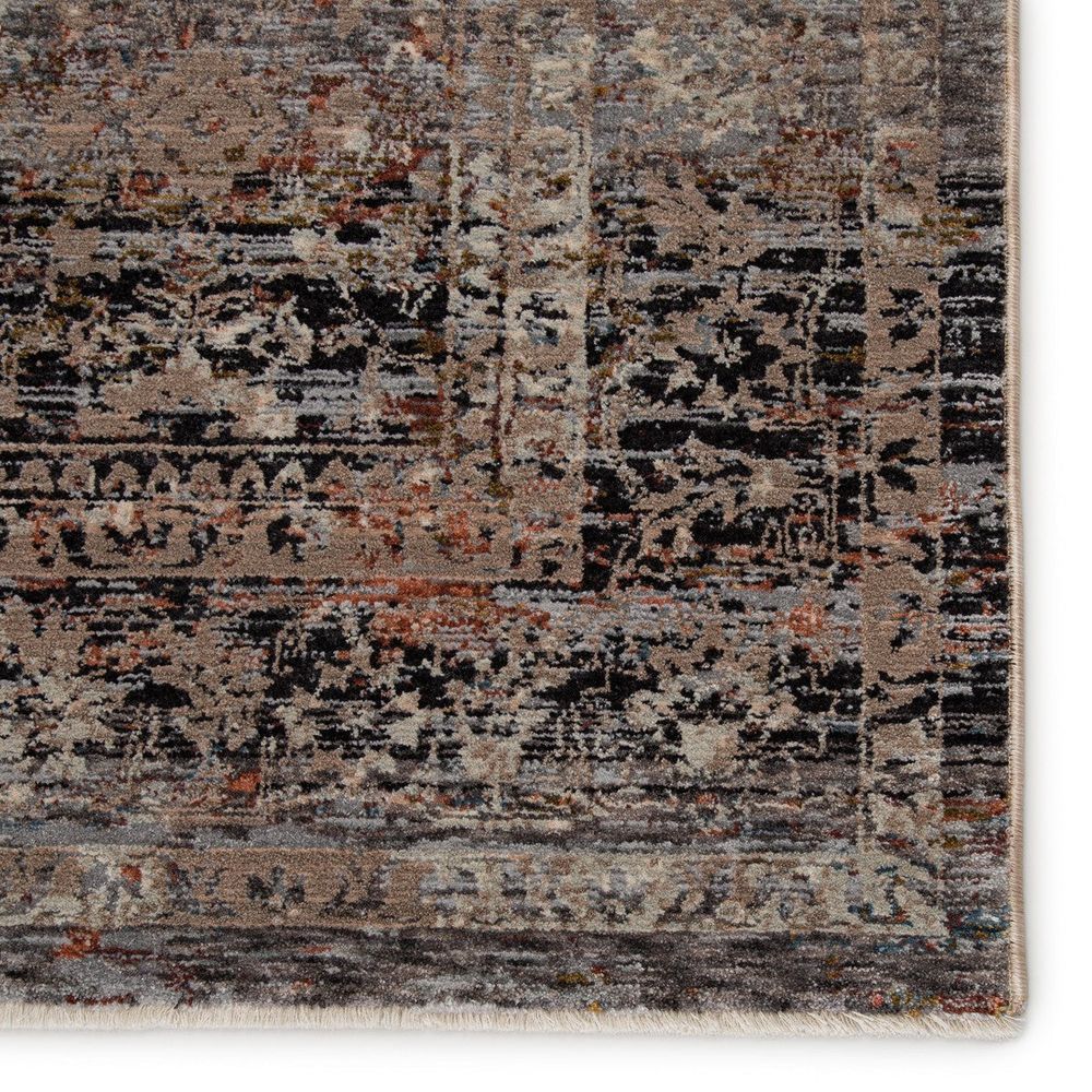 Runners Aetheria Oriental Gray/ Black Runner Rug (3'X8')