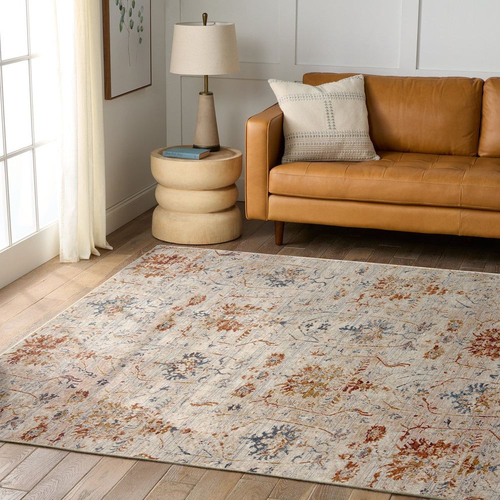 Omari Trellis Taupe/ Red Runner Rug (2'5"X10')