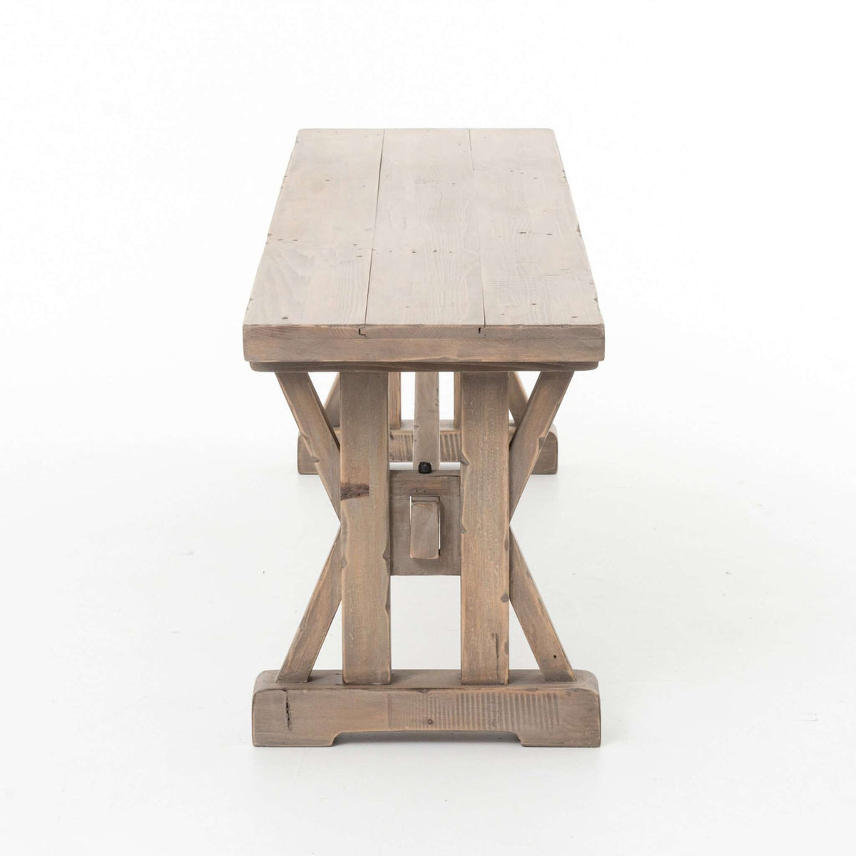 Additional view of Tuscanspring Dining Bench, featuring distressed, solid wood, and backless multi-seat bench.