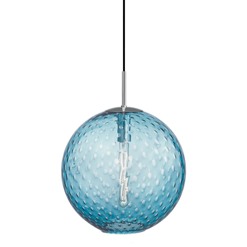 Rousseau 1 Light Pendant-Hudson Valley-HVL-2015-PC-BL-PendantsPolished Chrome Blue-3-France and Son
