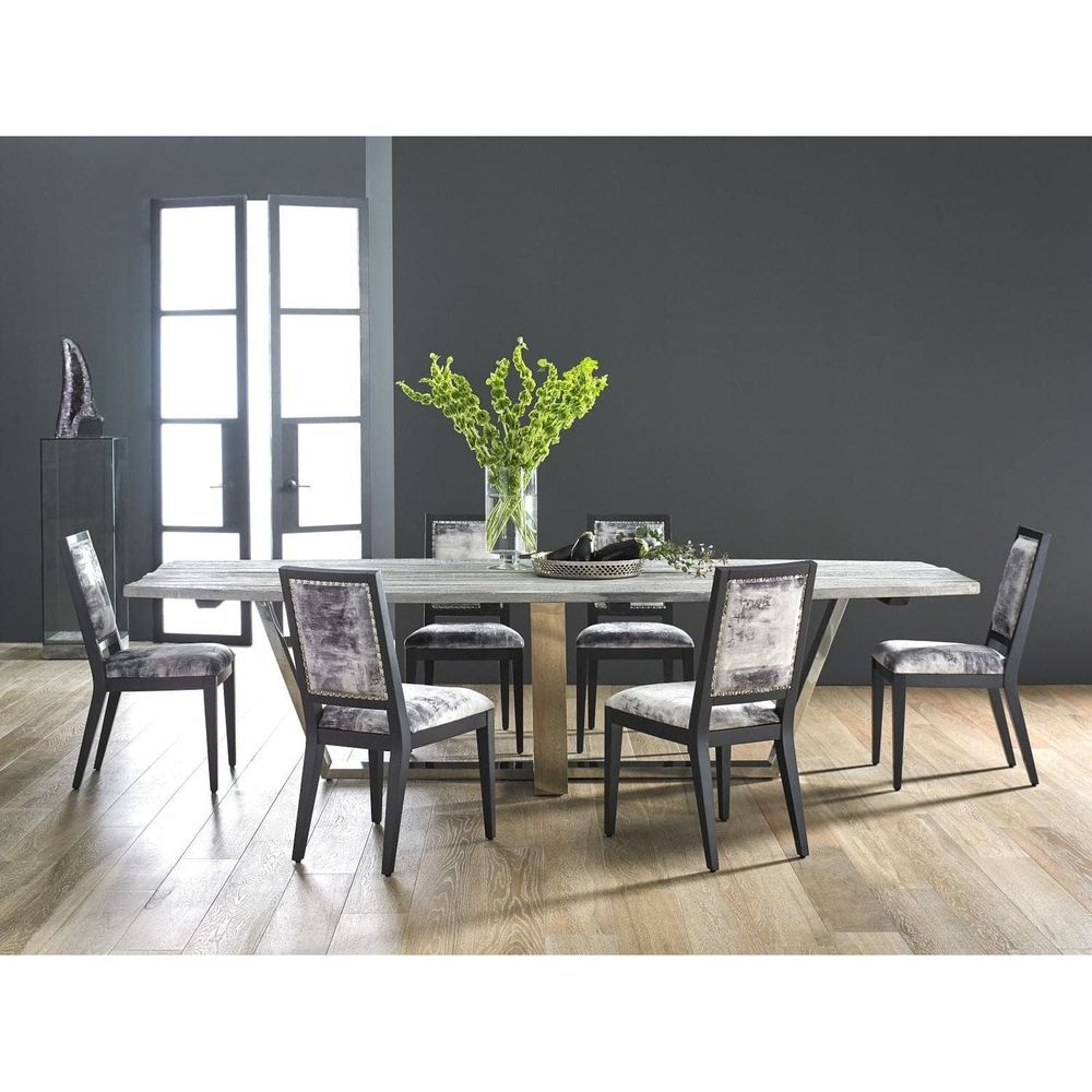 Mesmerize Dining Chair Mist Gray - Gray Wooden Legs-Phillips Collection-PHIL-PH81457-Dining Chairs-8-France and Son