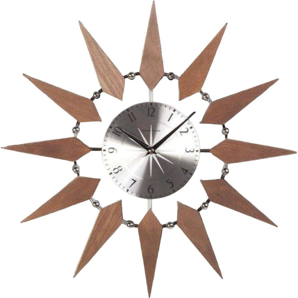 Mid Century Modern Floating Sunburst Clock