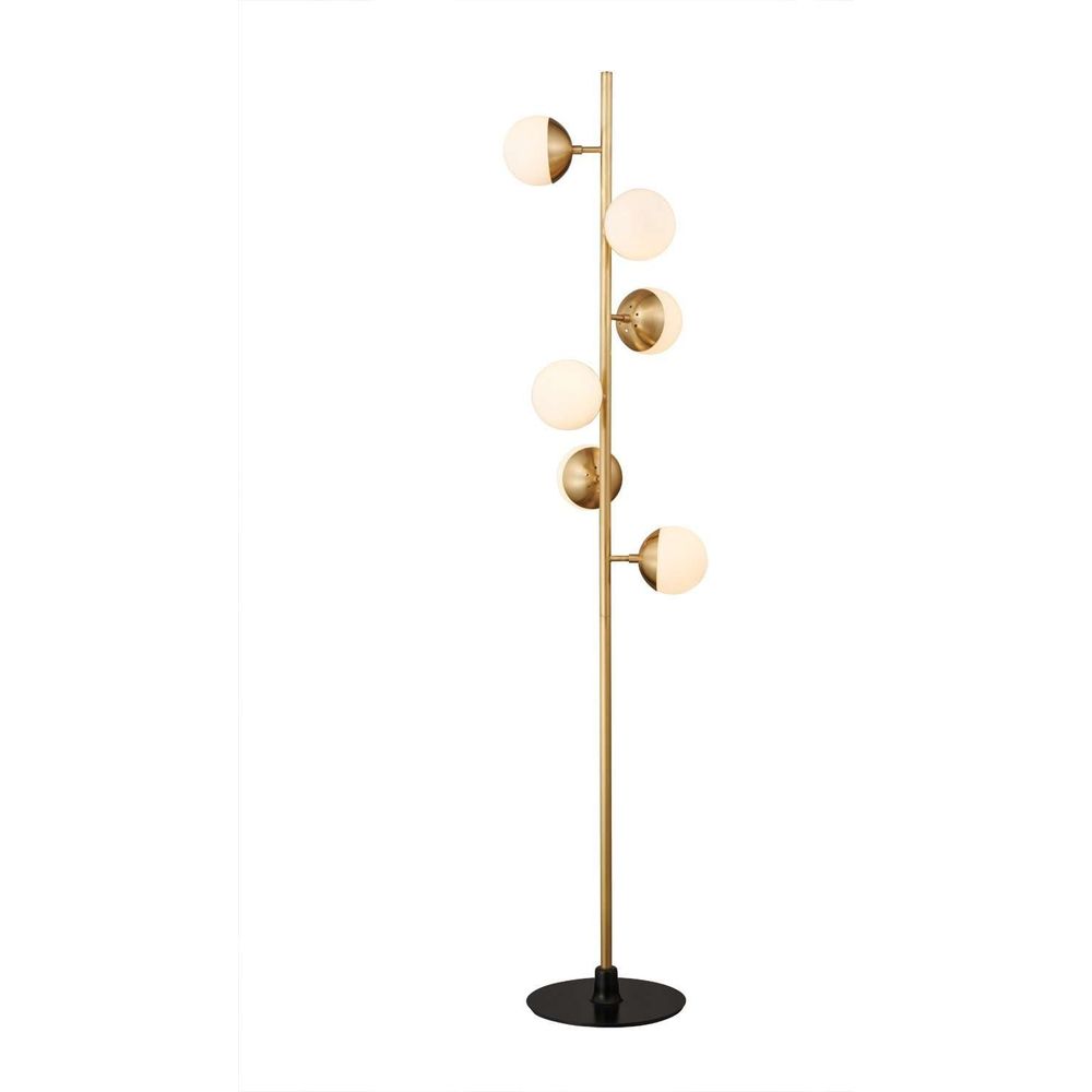 Spiral Globe Floor Lamp-France & Son-LM966F6BRS-Floor Lamps-1-France and Son