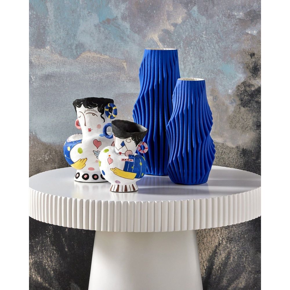 Vases Blue Pleat Large Vase