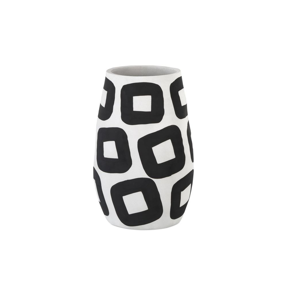 Pagliacci Large Black & White Vase