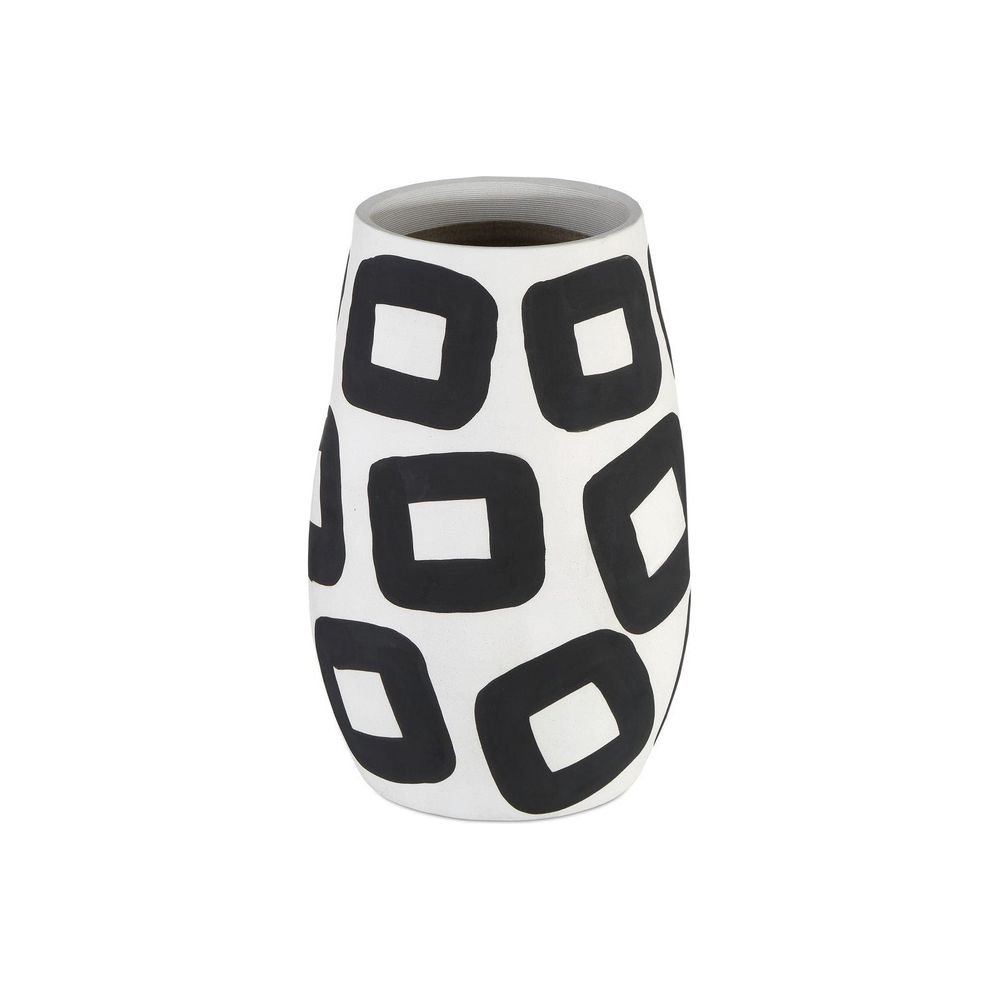 Pagliacci Large Black & White Vase