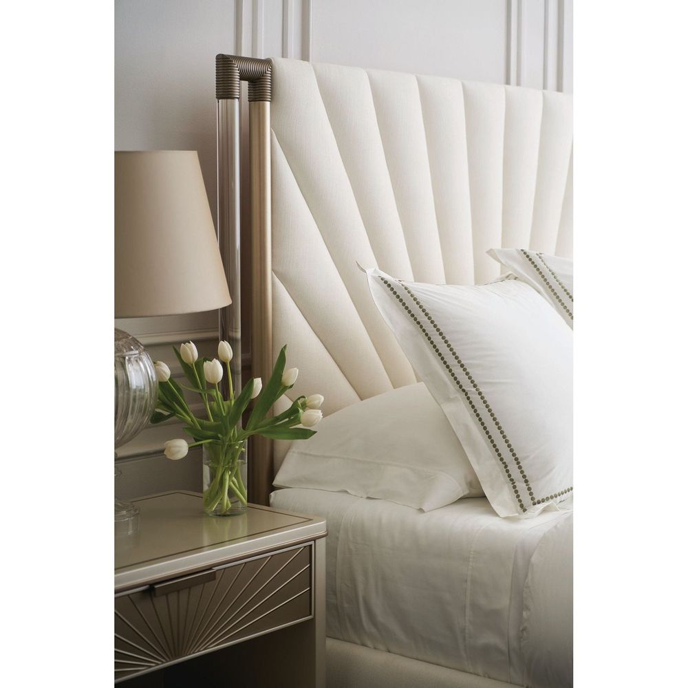 Serena Uph Queen Bed - Gold, Bronze, Beige