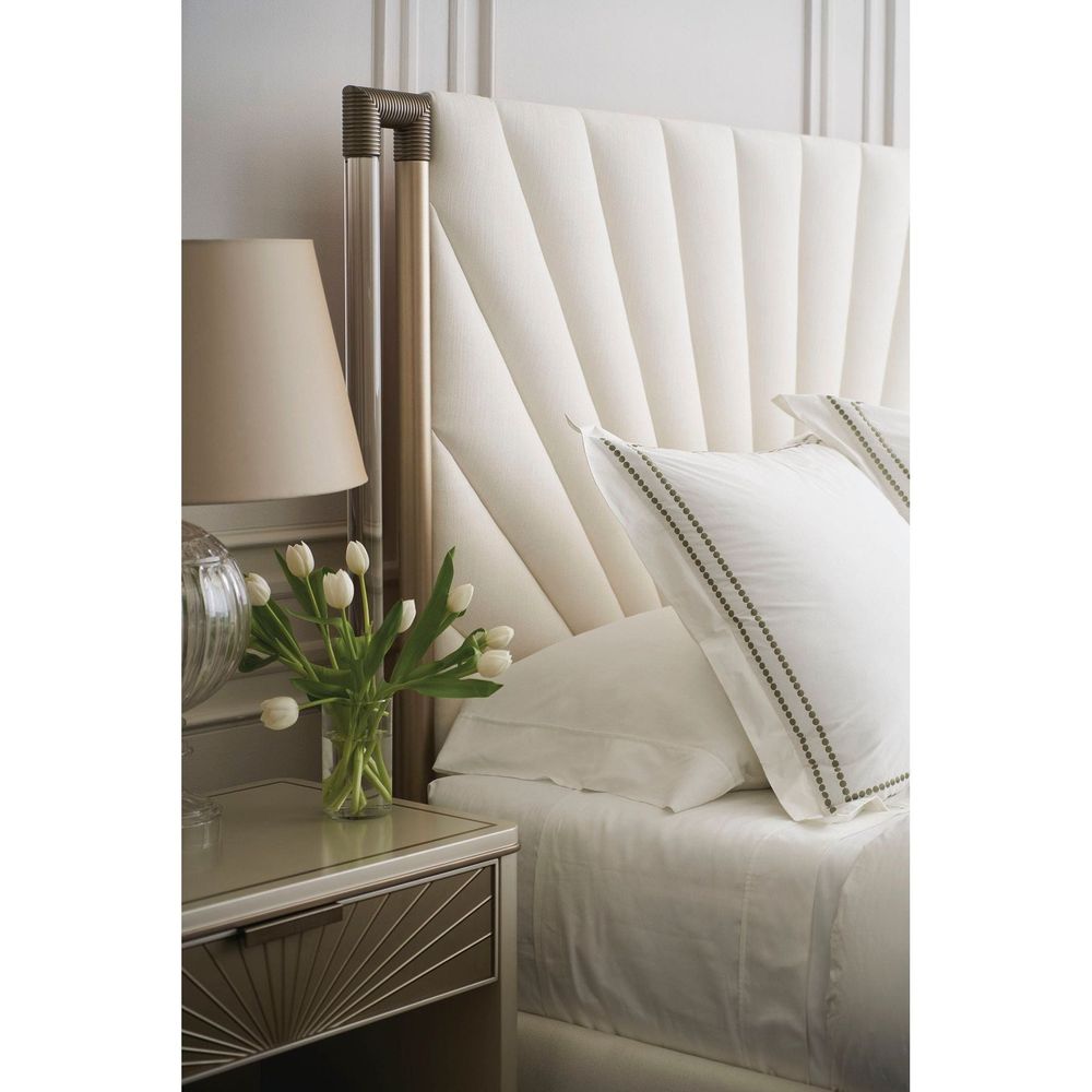 Serena Uph Queen Bed - Gold, Bronze, Beige