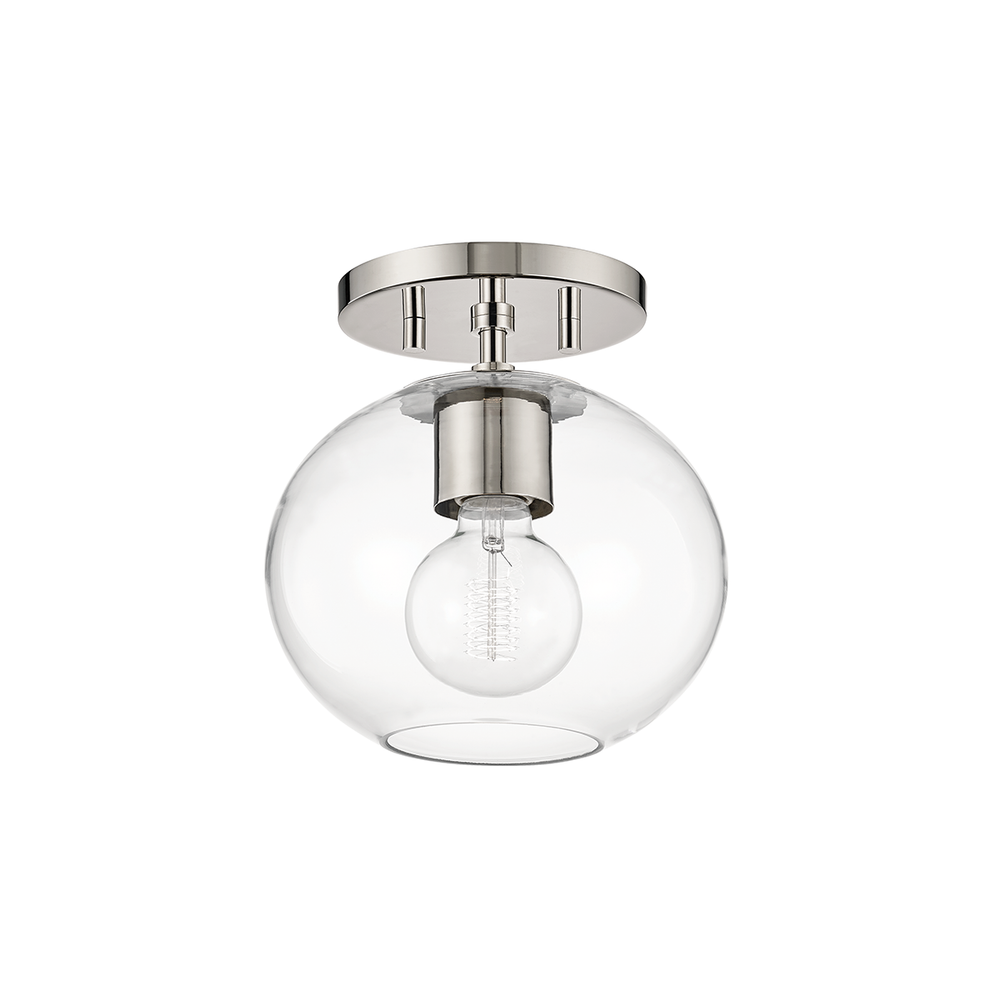 Margot 1 Light Semi Flush-Mitzi-HVL-H270601-PN-Flush MountsPolished Nickel-3-France and Son