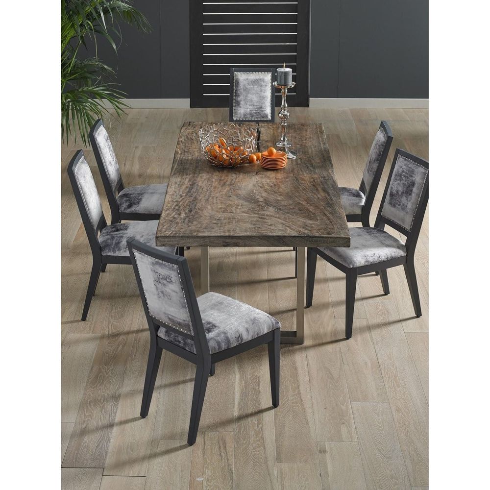 Mesmerize Dining Chair Mist Gray - Gray Wooden Legs-Phillips Collection-PHIL-PH81457-Dining Chairs-9-France and Son