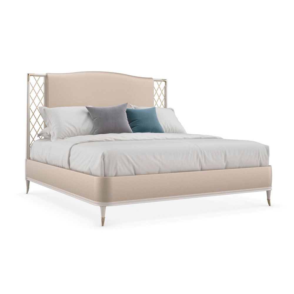 Beds Nova - King - White, Gold, Beige