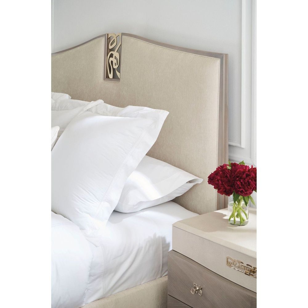 Anthem Uph Queen Bed - Brown, Gold, Beige