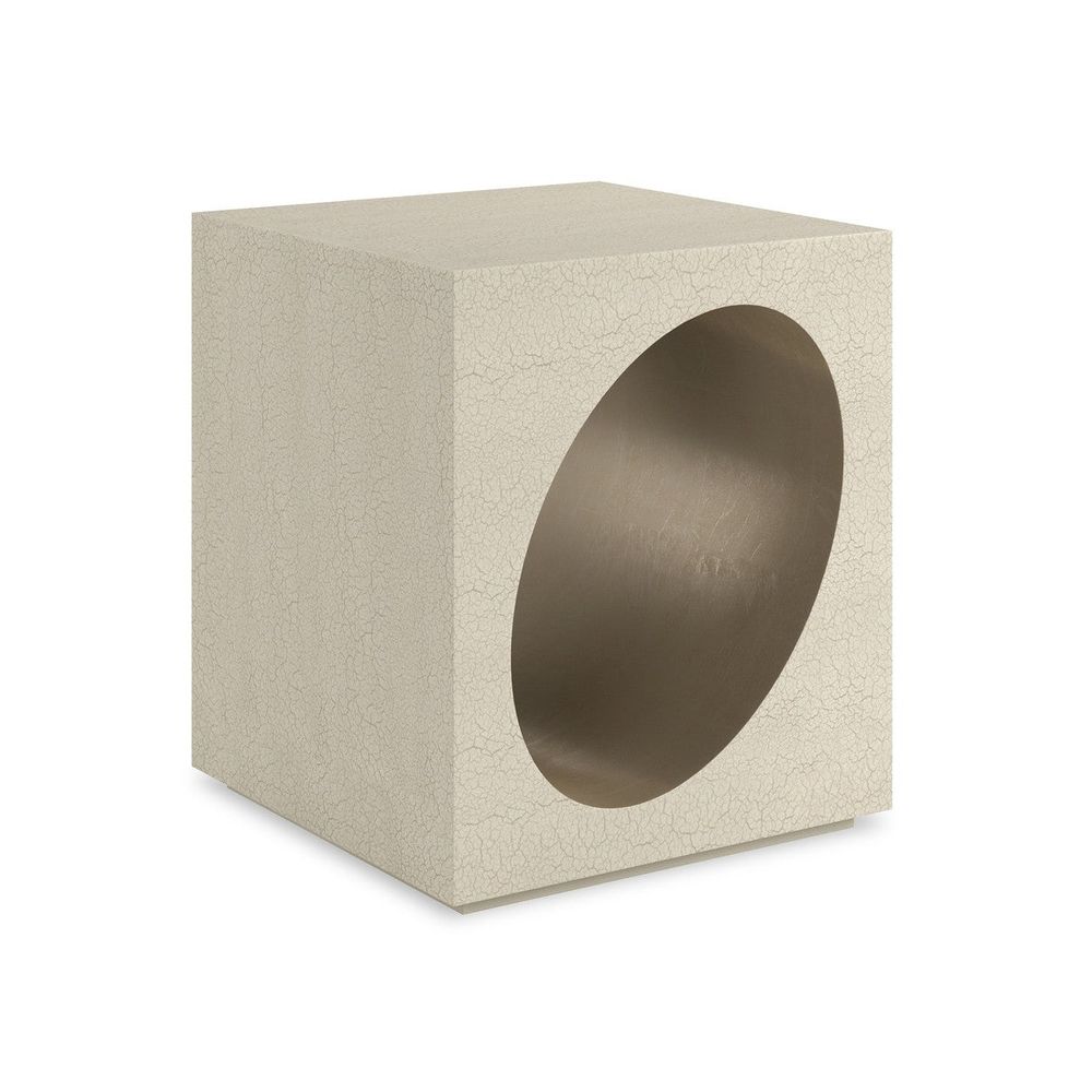 Side Tables Rift End Table - Off White, Taupe, Silver