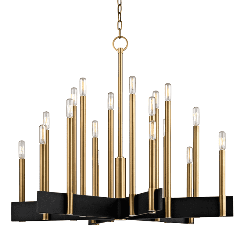 Abrams Chandelier-Hudson Valley-HVL-8834-AGB-ChandeliersAged Brass-18Lt-1-France and Son