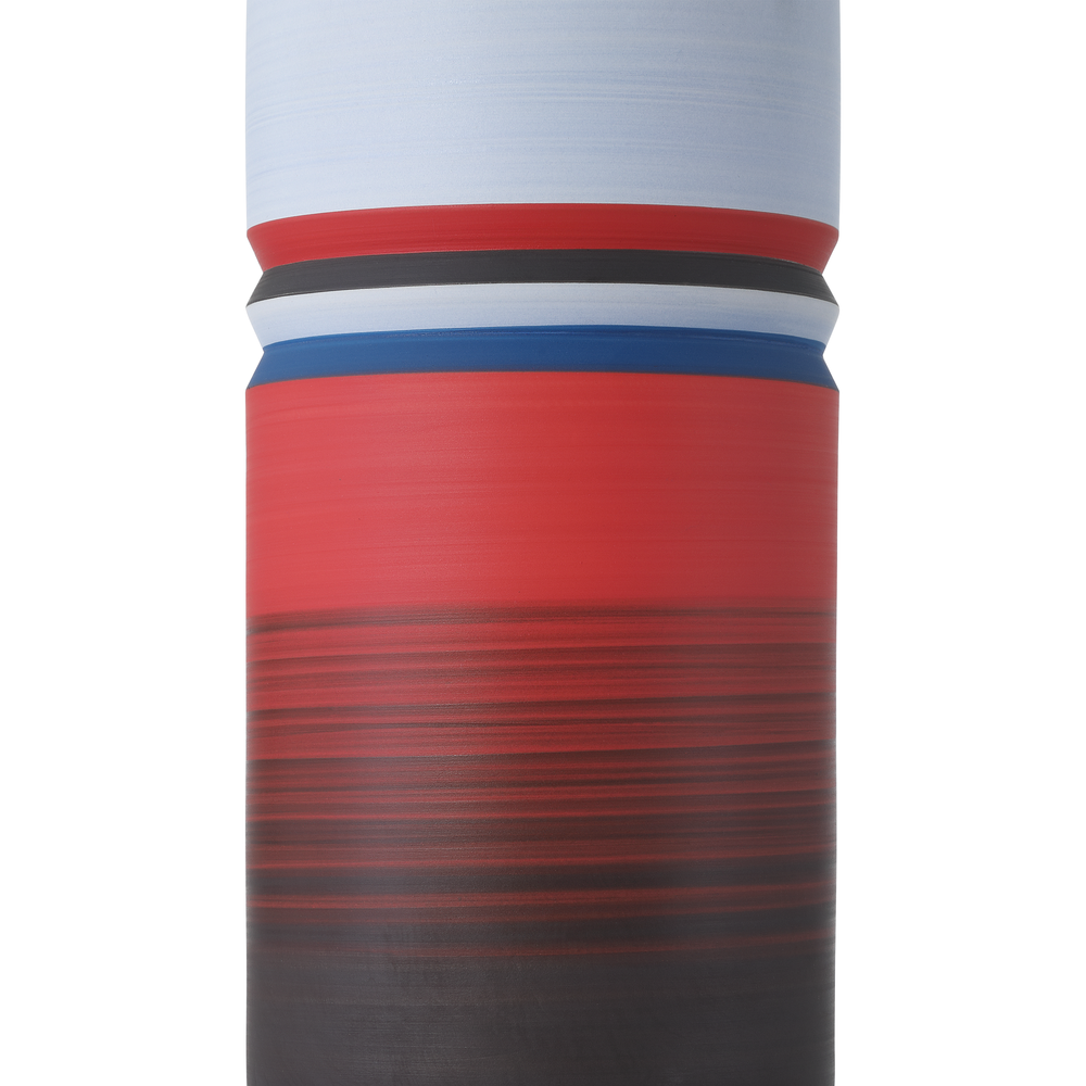 Happy 80's Black, Blue, Red & Orange Vase Set of 3