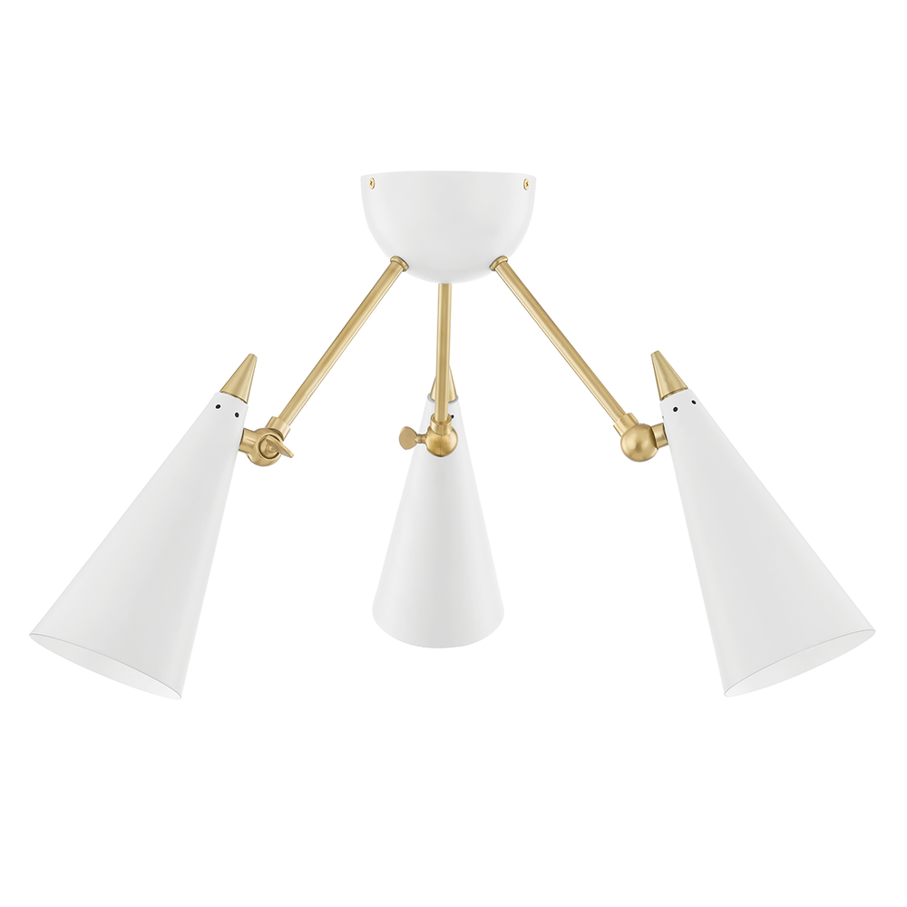 Moxie 3 Light Semi Flush-Mitzi-HVL-H441603-AGB/WH-Flush MountsAged Brass / White-2-France and Son