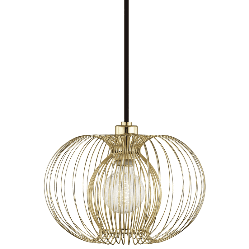 Jasmine 1 Light Small Pendant-Mitzi-HVL-H181701S-PB-PendantsPolished Brass-1-France and Son