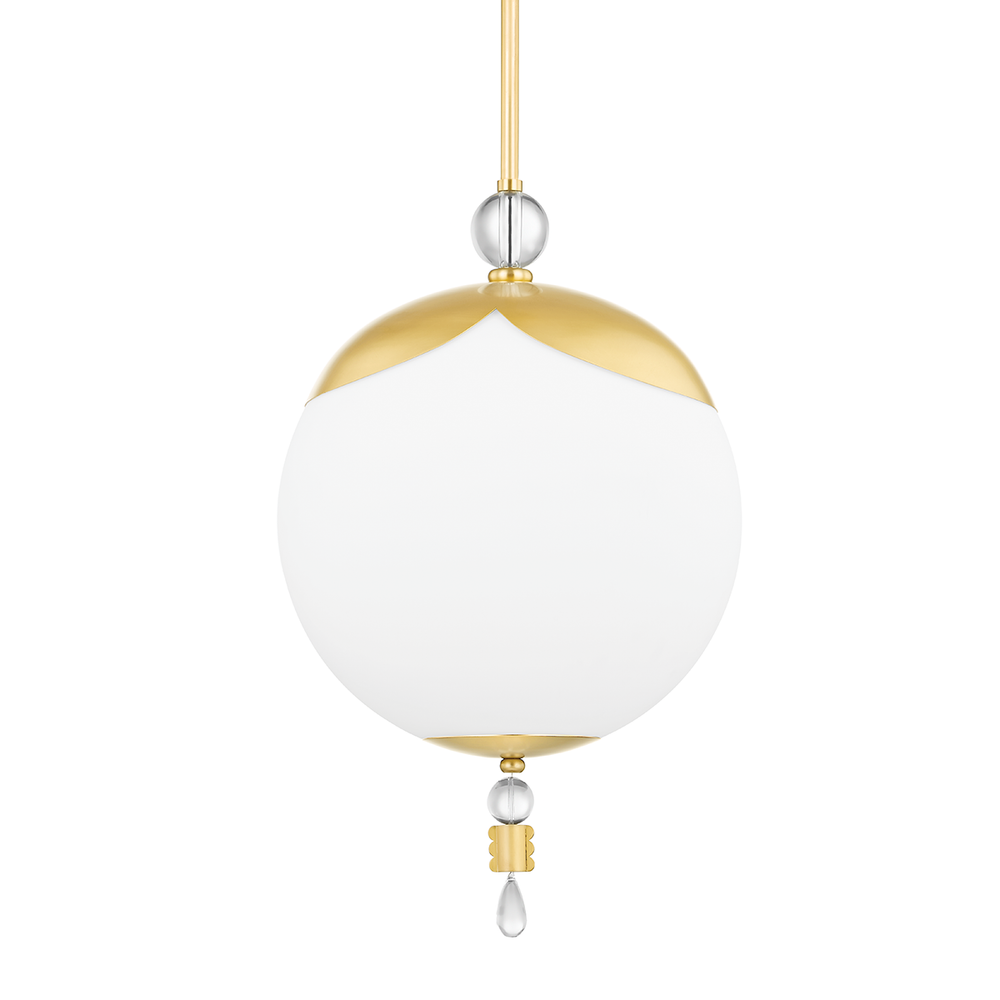 Perla 1 Light Large Pendant Aged Brass-Hudson Valley-HVL-KBS1748701L-AGB-Pendants-1-France and Son