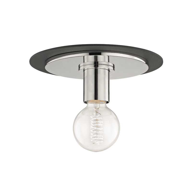 Milo 1 Light Small Flush Mount-Mitzi-HVL-H137501S-PN/BK-Bathroom LightingPolished Nickel-Black-3-France and Son