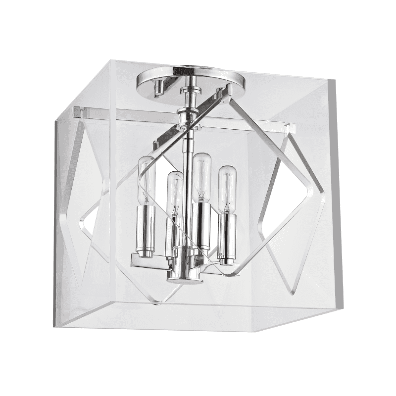 Travis 4 Light 12" Flush Mount-Hudson Valley-HVL-5912F-PN-Flush MountsPolished Nickel-1-France and Son