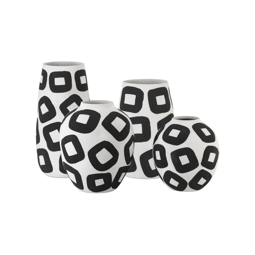 Pagliacci Large Black & White Vase