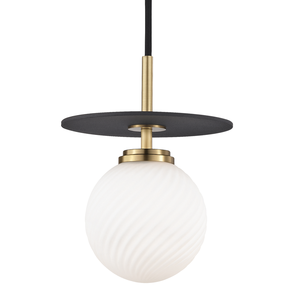 Ellis 1 Light Small Pendant-Mitzi-HVL-H200701S-AGB/BK-Pendants-1-France and Son