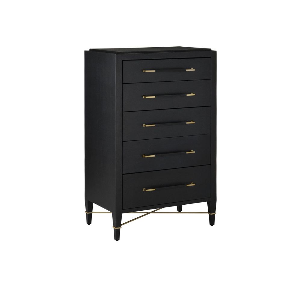 Dressers & Chests Verona Black Five-Drawer Chest