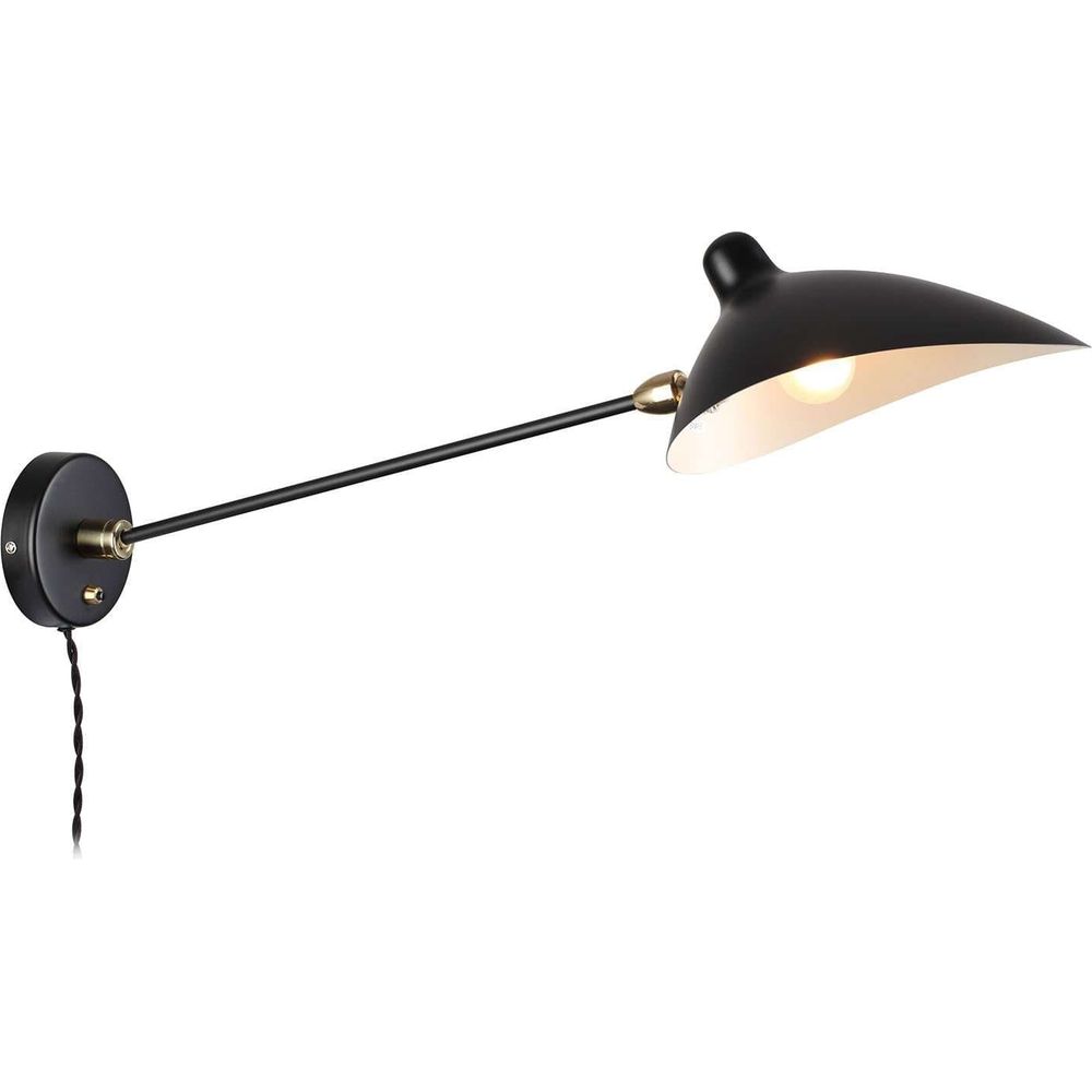 Mid Century Mouille Double Swivel Sconce - 28"-France & Son-LBW017BLK28-Wall Lighting-1-France and Son